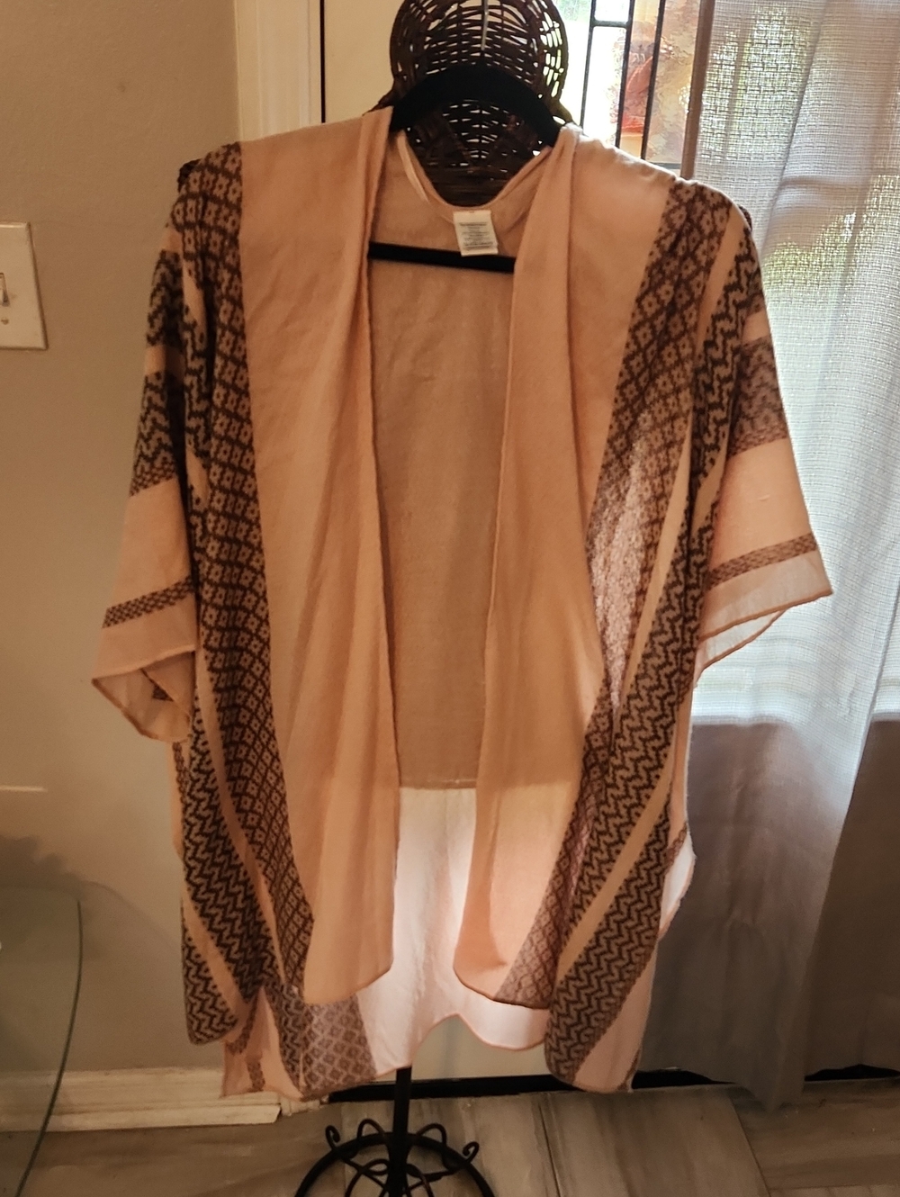 Soft Peach Patterned CARDIGAN Wrap